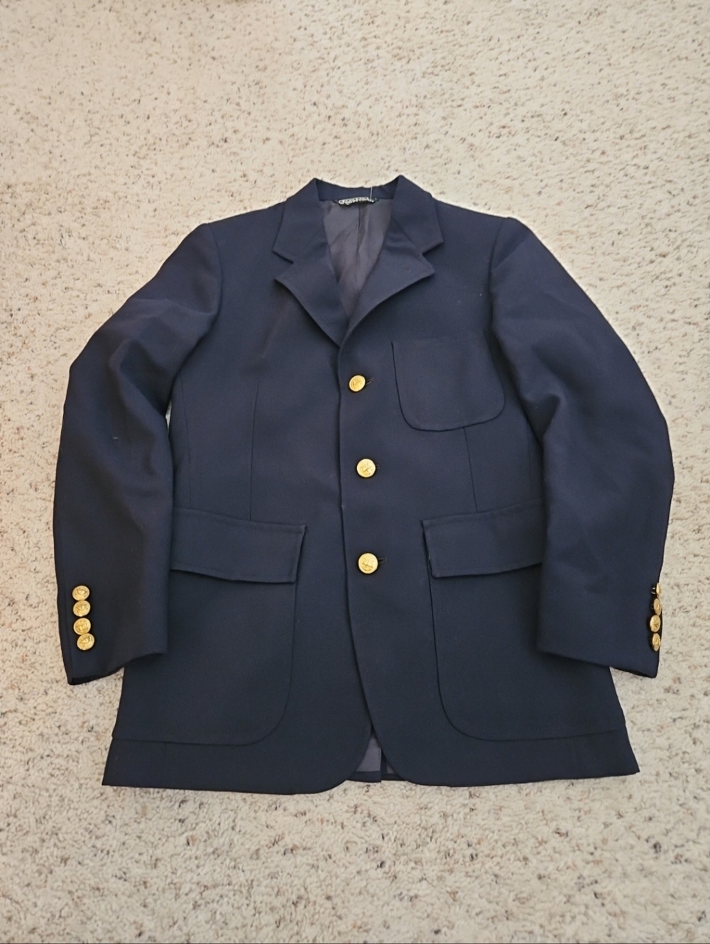 Polo Ralph Lauren Navy Gold Buttons Boys Blazer Suit Jacket Coat 17R Boys 12-16